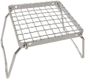 Camp Grill with Foldable Legs-304 Stainless Steel Grill Grate for Gas Stove-Ultralight mini Campfire Stand-Portable Grill Grid for Backpacking/Camping/Hiking/Picnic/Traveling/Fishing (Weave)