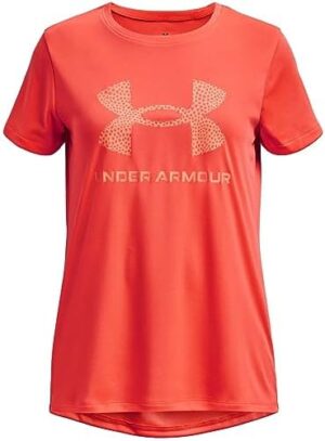 Under Armour Girls' Tech Print Big Logo Short Sleeve Crew