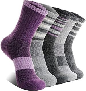 EBMORE 5 Pairs Womens Merino Wool Hiking Socks Thermal Warm Winter Boot Crew Cushion Work Gift Socks