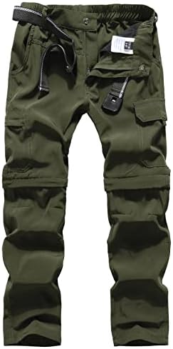 DAFENGEA Kids Hiking Cargo Pants Quick Dry Casual Outdoor Hiking Convertible Trousers