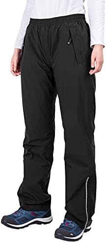 33,000ft Women's Rain Pants, Lightweight Waterproof Rain Over Pants, Windproof Hiking Pants for Outdoor, Fishing, Rainy Day