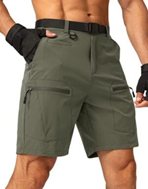 Men's Hiking Cargo Shorts Stretch Quick Dry Outdoor Tactical Shorts for Men with Multi Pocket for Fishing Casual