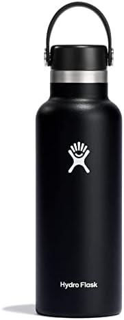 Hydro Flask Stainless Steel Standard Mouth Water Bottle with Flex Cap and Double-Wall Vacuum Insulation