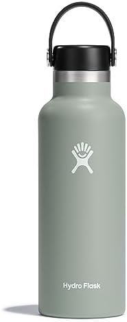 Hydro Flask Stainless Steel Standard Mouth Water Bottle with Flex Cap and Double-Wall Vacuum Insulation