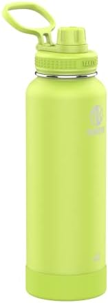 Takeya Actives 40 oz Vacuum Insulated Stainless Steel Water Bottle with Spout Lid, Premium Quality, Citron Green