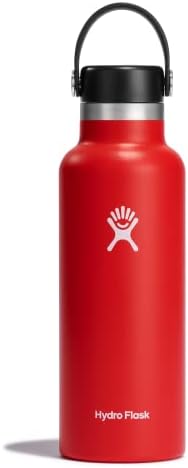 Hydro Flask Stainless Steel Standard Mouth Water Bottle with Flex Cap and Double-Wall Vacuum Insulation