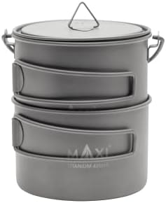 MAXI Titanium 750ml Pot with Bail Handle and Bowl Combo Set - Seamless Fit for Effortless Outdoor Adventure…