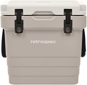 Retrospec Palisade Rotomolded Cooler - Fully Insulated Portable Ice Chest with Built in Bottle Opener, Tie-Down Slots & Dry Goods Basket - Large Beach, Camping & Travel Coolers 25, 45 & 65qt