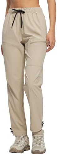 BALEAF Women's Hiking Pants Quick Dry Lightweight Water Resistant Elastic Waist Cargo Pants