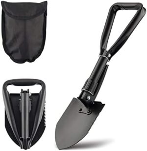 DARTMOOR Mini Folding Shovel High Carbon Steel, Portable Lightweight Outdoor Tactical Survival Foldable Mini Shovel, Entrenching Tool, Camping, Hiking, Digging, Backpacking, Car Emergency