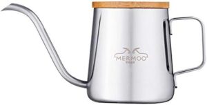 MERMOO YILAN Gooseneck Kettle with Lid Small Pour Over Coffee Kettle 350ml Stainless Steel Goose Neck Kettle Long Spout Tea Pot Travel Pour Over Coffee Maker Mini Camping Drip Coffee Pot