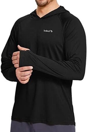 BALEAF Men's Sun Protection Hoodie Shirt UPF 50+ Long Sleeve UV SPF T-Shirts Rash Guard Fishing Swimming Lightweight