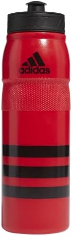 adidas 750 Ml (28 Oz) Stadium Refillable Plastic Sport Water Bottle, Scarlet Red/Black, One Size