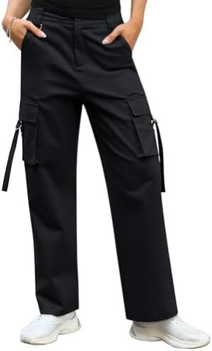 Cargo Pants Women Y2K Clothes Sweatpants High Waisted Casual Pants Wide Leg Pants Hiking Pants Women with Pockets