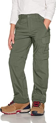 CQR Kids Youth Hiking Cargo Pants, UPF 50+ Quick Dry Convertible Zip Off Pants, Outdoor Camping Pants