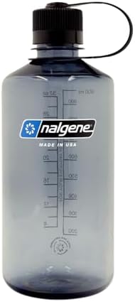 Nalgene Sustain Tritan BPA-Free Water Bottle Made with Material Derived from 50% Plastic Waste, 32 OZ, Narrow Mouth,Grey