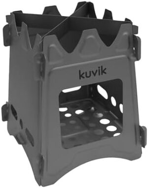 Kuvik's Titanium Wood Stove - Ultralight and Compact Stove for Backpacking, Camping, and Survival