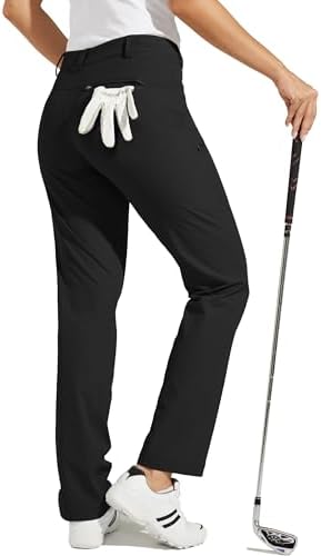 Willit Women's Golf Pants Stretch Hiking Pants Quick Dry Lightweight Outdoor Casual Pants with Pockets Water Resistant