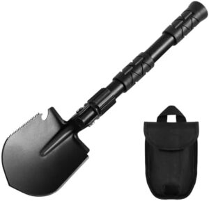 Camping Shovel w/Pick for Off Road, Hiking, Gardening，Metal Detection,Beach, Digging Dirt, Sand, Backpacking, Car Emergency，Snow & Mud， Car Emergency Situations