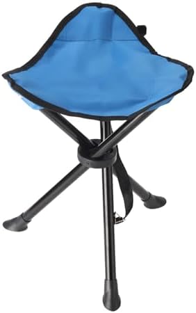 Travel Folding Camping Stool,Height 16.53inches and Maximum weight 300 lbs Portable Party Chair Fishing Chair Seat for Camping Fishing Hiking Gardening and Beach Garden Painting（Blue）