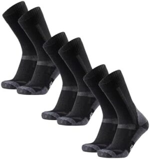 DANISH ENDURANCE Merino Wool Hiking Socks, Crew Length, Thermal & Moisture Wicking Hiking Socks, for Men & Women, 3-Pack