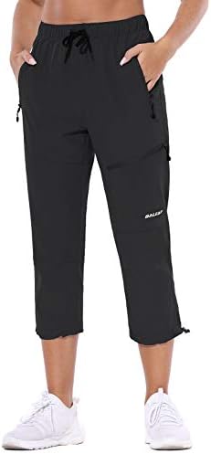 BALEAF Women's Hiking Cargo Capris Outdoor Lightweight Water Resistant Pants UPF 50 Zipper Pockets