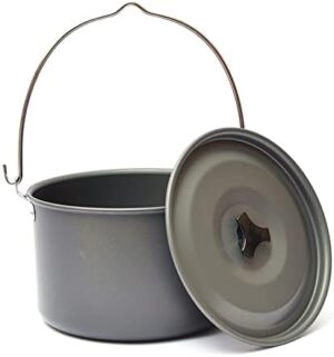 Aluminum Alloy Camping Hanging Pot Large Capacity Outdoor Tableware Cookware Hiking Cooking Pots For Campfire