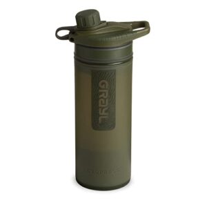 GRAYL GeoPress 24 oz Water Purifier Bottle - Filter for Hiking, Camping, Survival, Travel (Olive Drab)