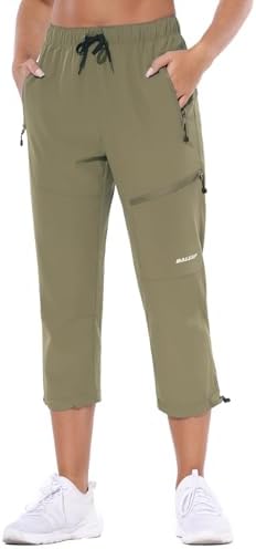 BALEAF Women's Hiking Cargo Capris Outdoor Lightweight Water Resistant Pants UPF 50 Zipper Pockets