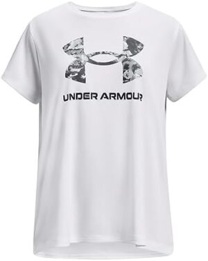 Under Armour Girls' Tech Solid Print Big Logo Short Sleeve Crew