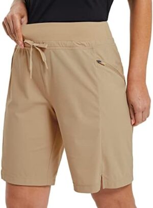 BALEAF Women's Hiking Long Shorts 9"/11" Quick Dry Bermuda Cargo for curvy Lightweight Pockets