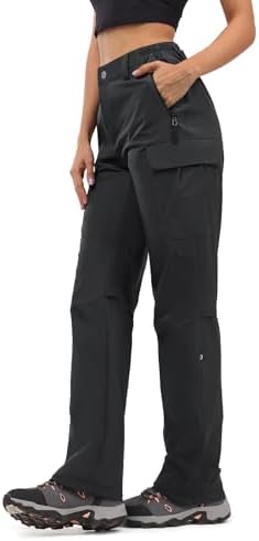 Women's Hiking Cargo Pants Quick Dry Water-Resistance High Waist Pants for Work Travel Outdoor and Casual