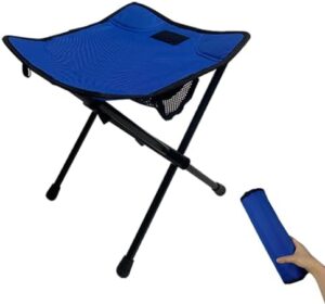 Camping Stool Lightweight Small Folding Chair 13 Inch Portable Folding Stool for Outdoor Walking Hiking Fishing 400 LBS (Stool-Blue)