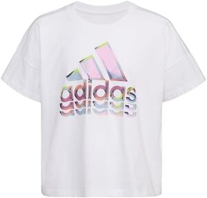 adidas Girls' Short Sleeve Loose Fit Tee