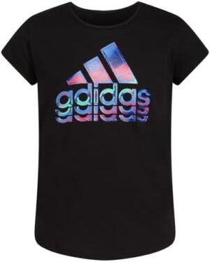 adidas Girls' Short Sleeve Cotton Essential T-Shirt Top