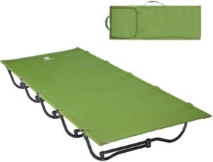 EVER ADVANCED Folding Camping Cot for Adults, Compact Sleeping Cots with Carry Bag, Portable Heavy Duty Foldable Camp Bed for Outdoor, Travel, Green