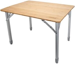 Camco Folding Bamboo Table with Aluminum Legs | Natural Bamboo Top | Lightweight for Added Portability (51895)