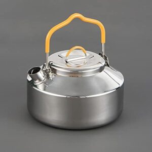 1Pc Outdoor Camping Kettle, 800ML Stainless Steel Teapot Portable Tea Kettle for Boiling Water Compact Lightweight Camp Coffee Pot Outdoor Hiking Cooking Equipment