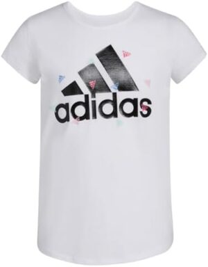 adidas Girls' Short Sleeve Cotton Essential T-Shirt Top