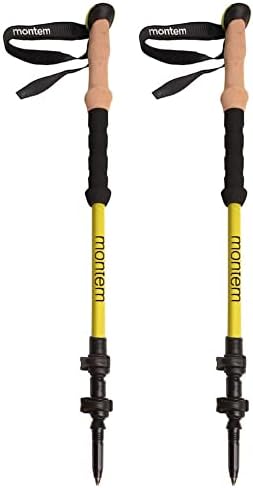 Montem Ultra Strong Trekking, Walking, and Hiking Poles - One Pair (2 Poles) - Collapsible, Lightweight, Quick Locking, and Ultra Durable