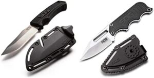 SOG 2.3" Boot Knife and 4" Tactical Knife Bundle with Sheaths - Neck, Belt, Boot, EDC, and Hunting Knives