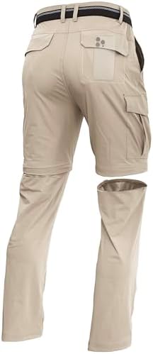 Mens Hiking Convertible Pants Zip Off Quick Dry Lightweight Fishing Safari Travel Camping Outdoor Cargo Pants