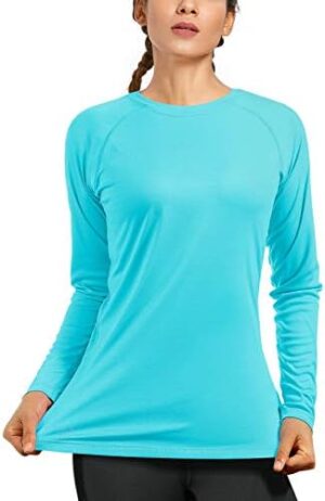 Women's Long Sleeve UPF 50+ UV Sun Protection Shirts Rash Guard Swim T-Shirt/Hoodie Quick Dry for Outdoor Hiking