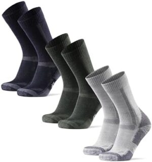 DANISH ENDURANCE Merino Wool Hiking Socks, Crew Length, Thermal & Moisture Wicking Hiking Socks, for Men & Women, 3-Pack