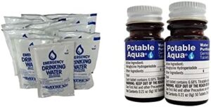 Emergency Water Packet 4.227 oz - 3 Day/72 Hour Supply (18 Packs), White & Potable Aqua Water Purification Tablets, Portable and Effective Water Purification Solution