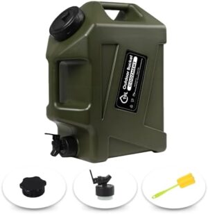 3.2 Gallon/5 Gallon Water Containers with Spigot, BPA Free Water Jug, Military Green Water Tank, Multifunction Water Storage Containers for Camping Outdoor Hiking,Emergency Stroage