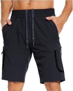 Mens Hiking Shorts 9" Quick Dry, Lightweight Stretch Golf Shorts for Men Casual Outdoor Travel Fishing