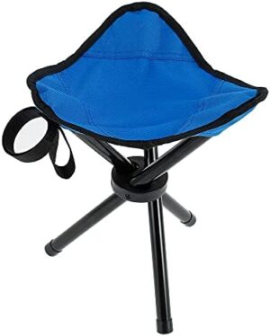 Folding Tripod Stool, Folding Golf Chairs for Spectators, Lightweight 3 Legged Tripod Camp Stools, Portable Canvas Seat for Outdoor Camping Walking Hunting Hiking Fishing Travel, 11.8" Tall