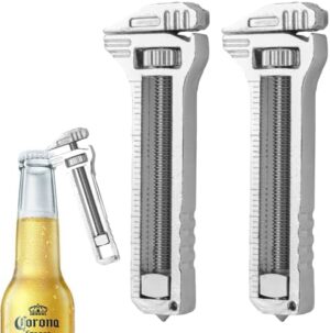 Mini Multitool Wrench, Alloy Tool Adjustable Wrench Rustproof Corrosion Resistant, Multi-Purpose Tool, Such as Bottle Opener, Nail Puller, Caliper, Keychain Gift for Men, Father