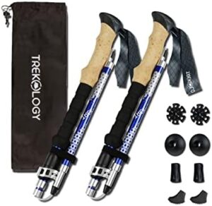 Trekology TREK-Z Collapsible Hiking & Trekking Poles - Balance Support for Seniors, Women, and Men, 2pc Per Set